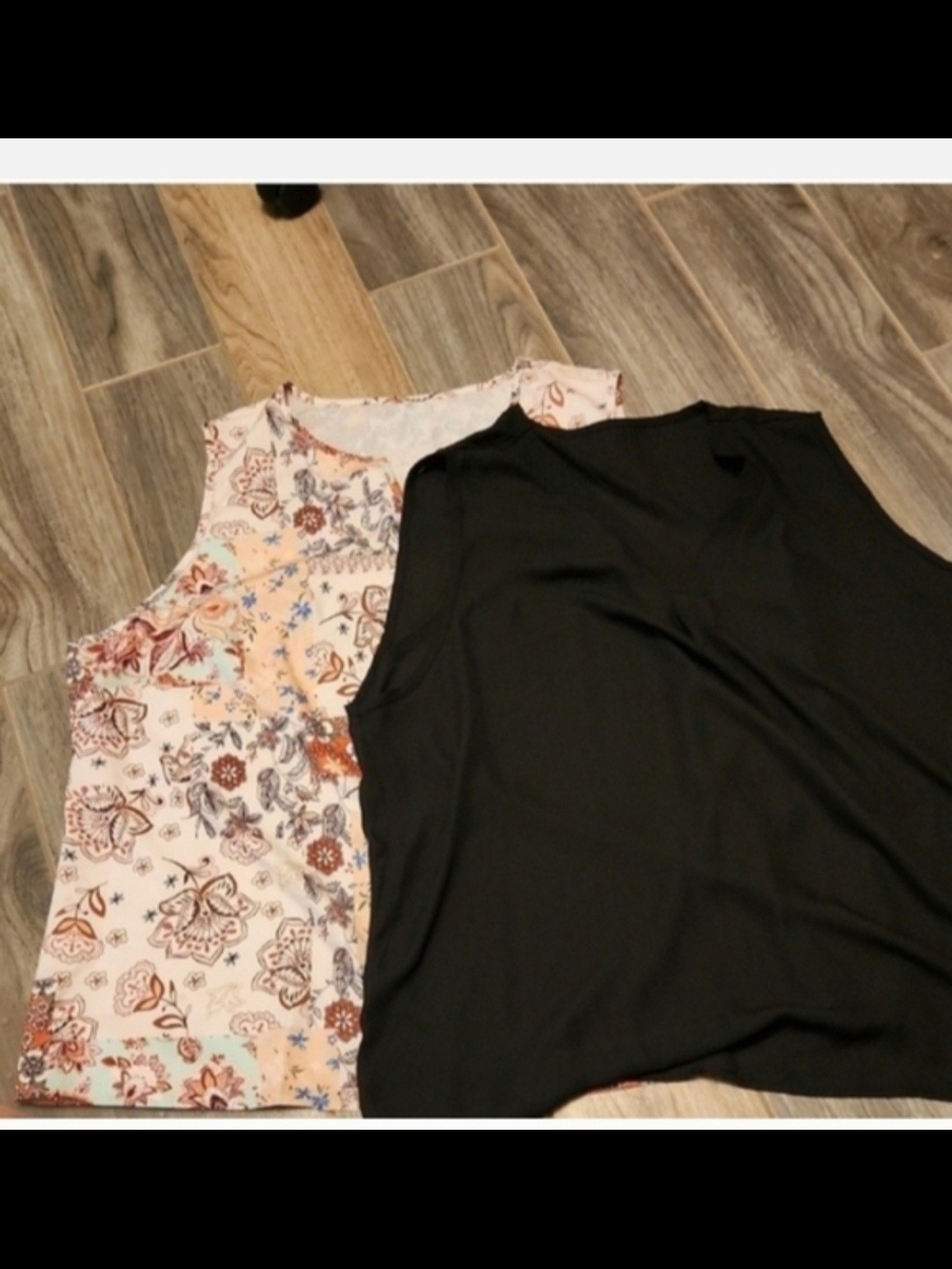 Women's Black Solid Tank Top and Floral Set